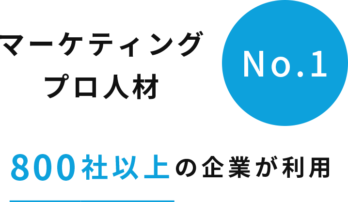 マーケティングプロ人材No.1 800社以上の企業が利用